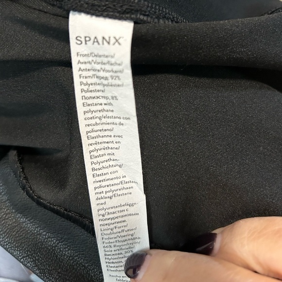 NWT SPANX Leather Like Combo Dress Large Black - Picture 11 of 14